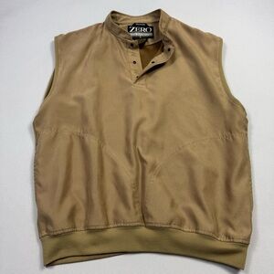 Zero Restriction Men’s Windbreaker Jacket‎ Vest Microsuede Tan Brown Medium